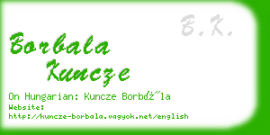 borbala kuncze business card